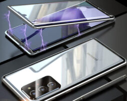 Θήκη 360° Μαγνητική DUAL Glass Ασημί - Samsung Galaxy NOTE 20