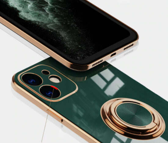 Θήκη Retro Elegance Black + Holder Metallic Ring - iPhone 12