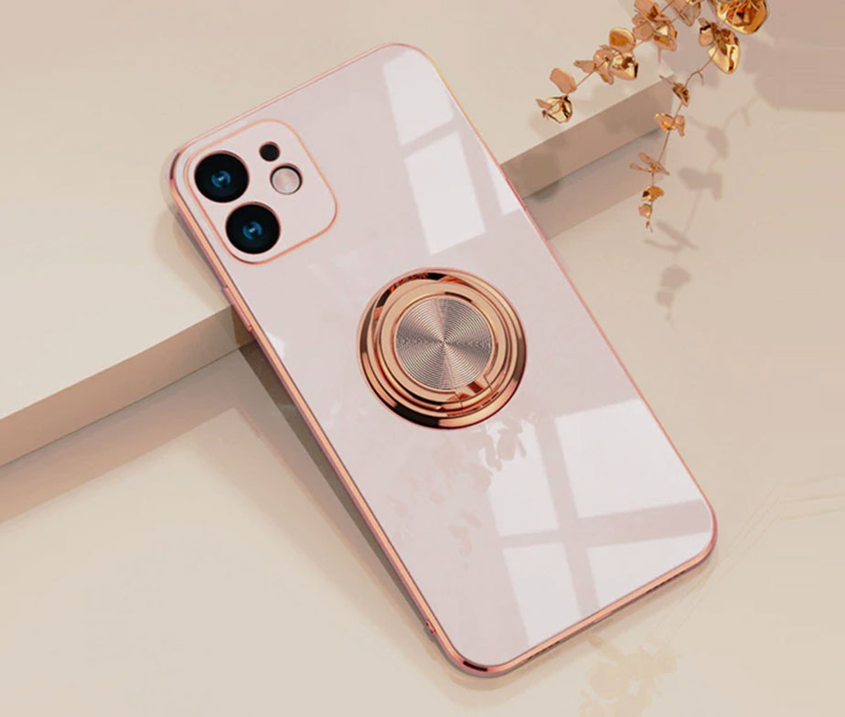 Θήκη Retro Elegance Rose/Gold + Holder Metallic Ring - iPhone 12