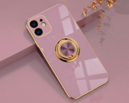 Θήκη Retro Elegance Purple/Gold + Holder Metallic Ring - iPhone 12