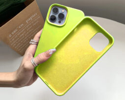 Θήκη Silk-Touch Neon Yellow + 9H Tempered Glass - iPhone 14